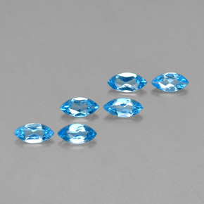 Pedras preciosas de topázio azul natural de  ct, marquise, VVS-VS