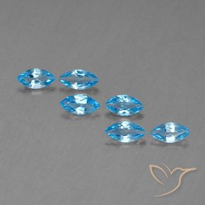 Pedras preciosas de Topázio Azul Suíço natural de 2.57 ct, Marquesa, VVS-VS