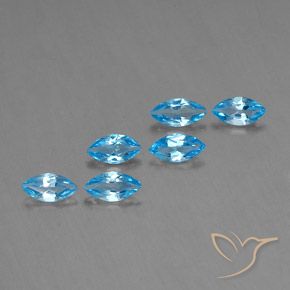 Pedras preciosas de Topázio Azul Suíço natural de 2.57 ct, Marquesa, VVS-VS