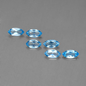 Pedras preciosas de topázio azul natural de 2,40 ct, marquise, VVS-VS