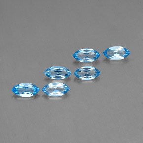 Pedras preciosas de topázio azul natural de 2,40 ct, marquise, VVS-VS