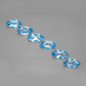 Pedras preciosas de topázio azul natural de 2,32 ct, marquise, VVS-VS