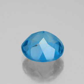 Topázio azul natural 3,72ct, corte redondo, VS