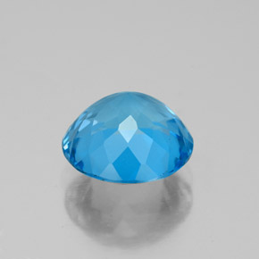 Topázio azul natural 3,42ct, corte redondo, VS