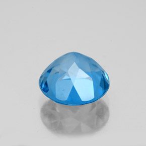 Topázio azul natural 3,38ct, corte redondo, VVS