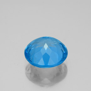 Topázio azul natural 3,21ct, corte redondo, SI