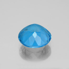 Topázio azul natural 3,20ct, corte redondo, VVS