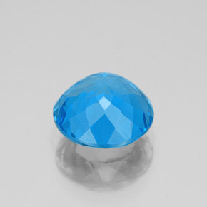 Topázio azul natural 3,36ct, corte redondo, VS