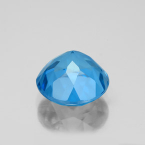 Topázio azul natural 3,75ct, corte redondo, VVS