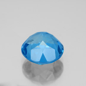 Topázio azul natural 3,87ct, corte redondo, VVS-VS