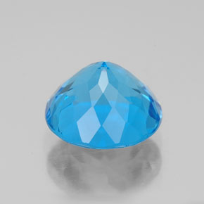Topázio azul natural 3,74ct, corte redondo, VVS-VS