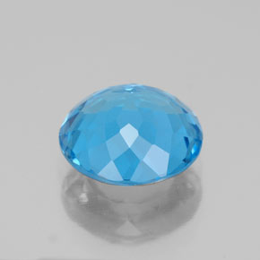 Topázio azul natural 3,09ct, corte redondo, VS