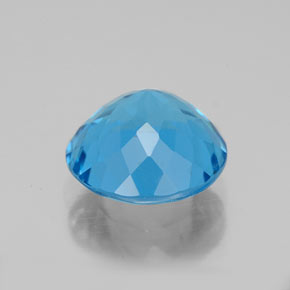 Topázio azul natural 3,34ct, corte redondo, VVS