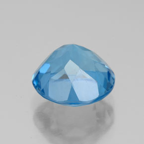 Topázio azul natural 3,72ct, corte redondo, VVS
