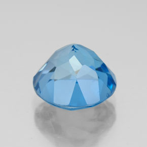 Topázio azul natural 3,63ct, corte redondo, VVS