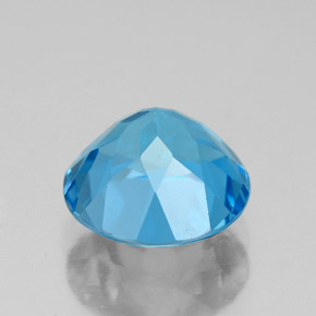 Topázio azul natural 3,27ct, corte redondo, VVS