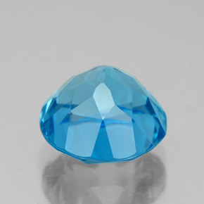Topázio azul natural 3,95ct, corte redondo, VS