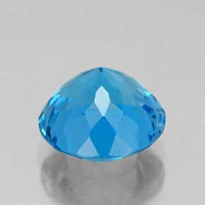 Topázio azul natural 3,77ct, corte redondo, VS-SI