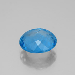 Topázio azul natural 2,96ct, corte redondo, VVS-VS