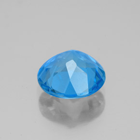 Topázio azul natural 2,93ct, corte redondo, VVS