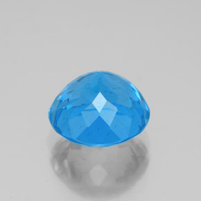 Topázio azul natural 3,80ct, corte redondo, VS-SI