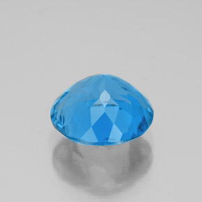 Topázio azul natural 3,58ct, corte redondo, VS-SI