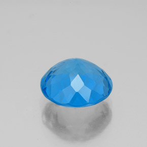 Topázio azul natural 3,27ct, corte redondo, VS