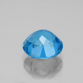 Topázio azul suíço natural 3,30ct, corte redondo, VS