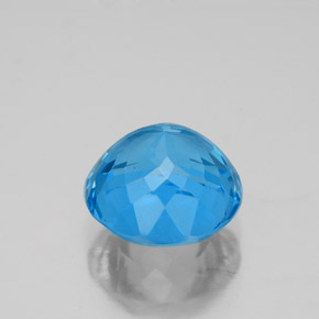 Topázio azul natural 3,78ct, corte redondo, VS-SI
