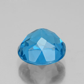 Topázio azul natural 4,08ct, corte redondo, VS
