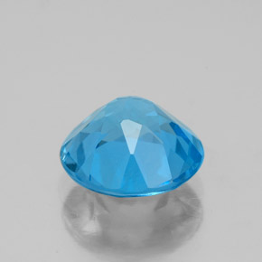 Topázio azul natural 2,90ct, corte redondo, VVS