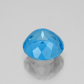 Topázio azul natural 3,80ct, corte redondo, VVS