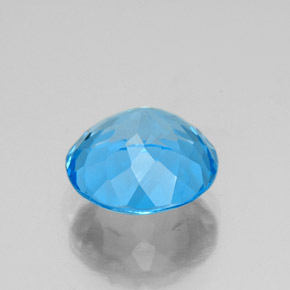 Topázio azul natural 3,51ct, corte redondo, VS