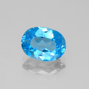 Topázio azul natural 1,40ct, corte oval, VVS-VS