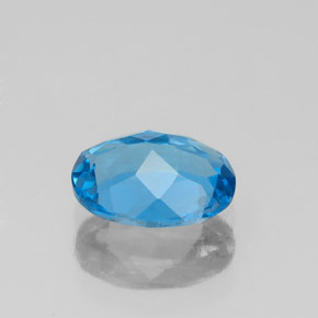 Topázio azul natural 1,40ct, corte oval, VVS-VS