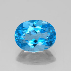 Topázio azul natural 2,19ct, corte oval, VVS-VS