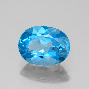 Topázio azul natural 2,19ct, corte oval, VVS-VS