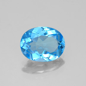 Topázio azul natural 1,86ct, corte oval, VVS-VS