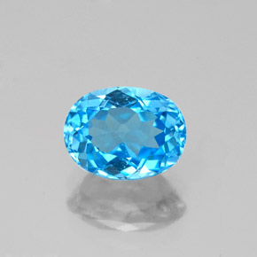 Topázio azul natural 1,82ct, corte oval, VS-SI