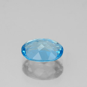 Topázio azul natural 1,62ct, corte oval, VS