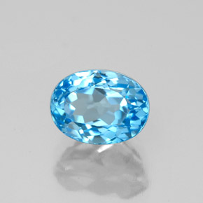 Topázio azul natural 2,18ct, corte oval, VVS