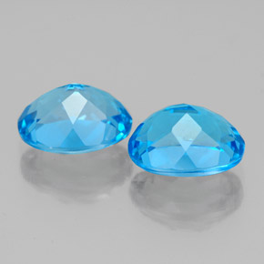 Pedras preciosas de topázio azul natural de  ct, corte oval, VS