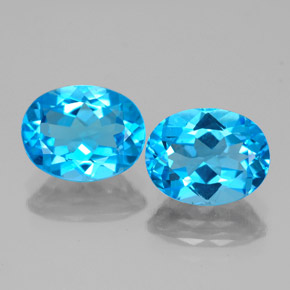 Pedras preciosas de topázio azul natural de  ct, corte oval, VVS-VS