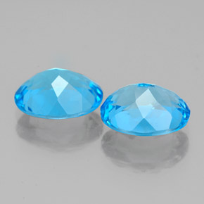 Pedras preciosas de topázio azul natural de  ct, corte oval, VVS-VS