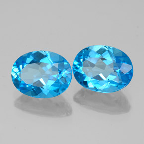 Pedras preciosas de topázio azul natural de  ct, corte oval, VVS-VS