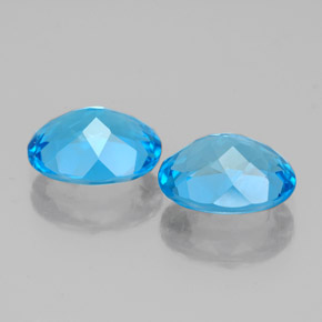 Pedras preciosas de topázio azul natural de  ct, corte oval, VVS-VS