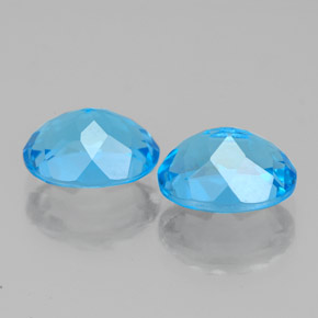 Pedras preciosas de topázio azul natural de  ct, corte oval, VVS-VS