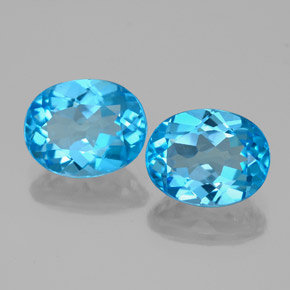 Pedras preciosas de topázio azul natural de 4,77 ct, corte oval, VS
