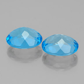 Pedras preciosas de topázio azul natural de 4,77 ct, corte oval, VS