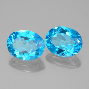Pedras preciosas de topázio azul natural de  ct, corte oval, VVS-VS
